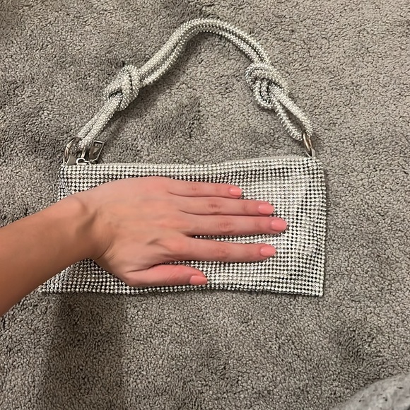 Mini Rhinestone Slouchy Shoulder Bag - Picture 5 of 6